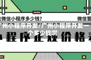 广州小程序开发/广州小程序开发一个多少钱啊