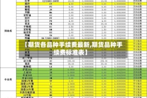 【期货各品种手续费最新,期货品种手续费标准表】