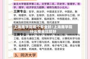 上海商学院哪个专业好/上海商学院什么专业比较好