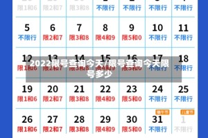 2022限号查询今天/限号查询今天限号多少
