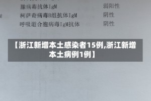 【浙江新增本土感染者15例,浙江新增本土病例1例】