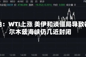 原油：WTI上涨 美伊和谈僵局导致霍尔木兹海峡仍几近封闭
