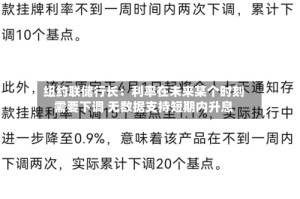 纽约联储行长：利率在未来某个时刻需要下调 无数据支持短期内升息