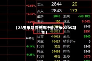 【28玉米期货费用行情,玉米2205期货】