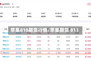 苹果810期货行情/苹果期货 811