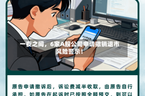 一夜之间，6家A股公司申请撤销退市风险警示！
