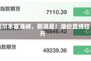 霍尔木兹海峡，新消息！油价直线拉升