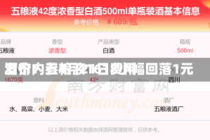 酒价内参4月21日费用发布：五粮液1618小幅回落1元