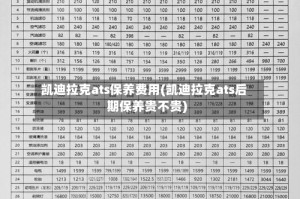 凯迪拉克ats保养费用(凯迪拉克ats后期保养贵不贵)