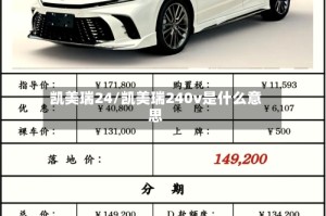 凯美瑞24/凯美瑞240v是什么意思