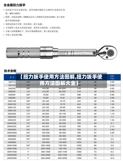 【扭力扳手使用方法图解,扭力扳手使用方法图解大全】-第2张图片