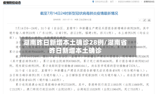 湖南昨日新增本土确诊28例/湖南省昨日新增本土确诊-第1张图片