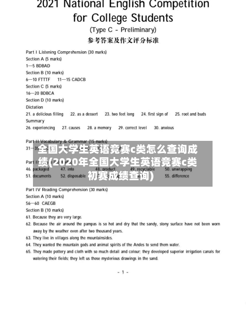 全国大学生英语竞赛c类怎么查询成绩(2020年全国大学生英语竞赛c类初赛成绩查询)-第3张图片