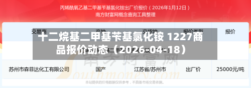 十二烷基二甲基苄基氯化铵 1227商品报价动态（2026-04-18）-第1张图片