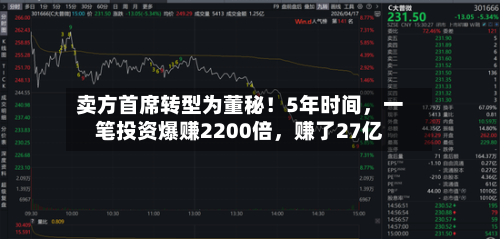 卖方首席转型为董秘！5年时间，一笔投资爆赚2200倍	，赚了27亿-第2张图片
