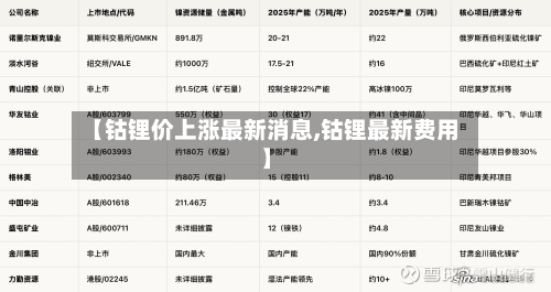 【钴锂价上涨最新消息,钴锂最新费用】-第2张图片