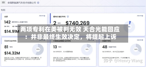 两项专利在美被判无效 天合光能回应：并非最终生效决定，将提起上诉-第3张图片