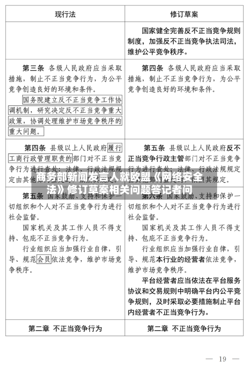 商务部新闻发言人就欧盟《网络安全法》修订草案相关问题答记者问-第2张图片