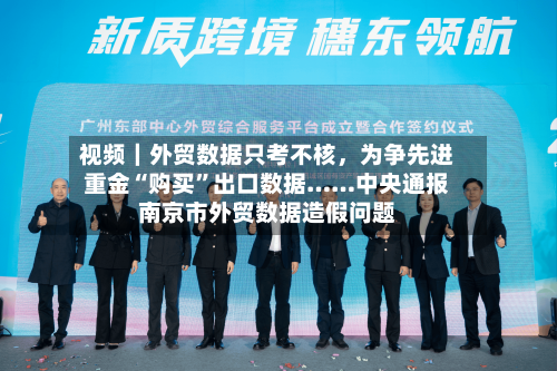 视频｜外贸数据只考不核，为争先进重金“购买	”出口数据……中央通报南京市外贸数据造假问题-第2张图片