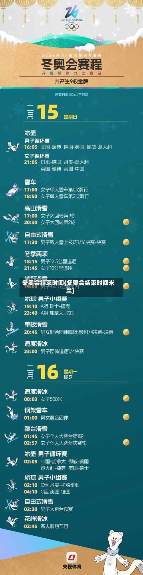 冬奥会结束时间(冬奥会结束时间米兰)-第2张图片