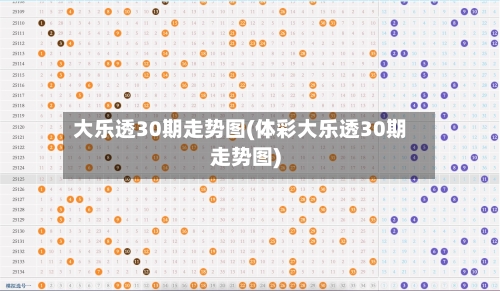 大乐透30期走势图(体彩大乐透30期走势图)-第2张图片