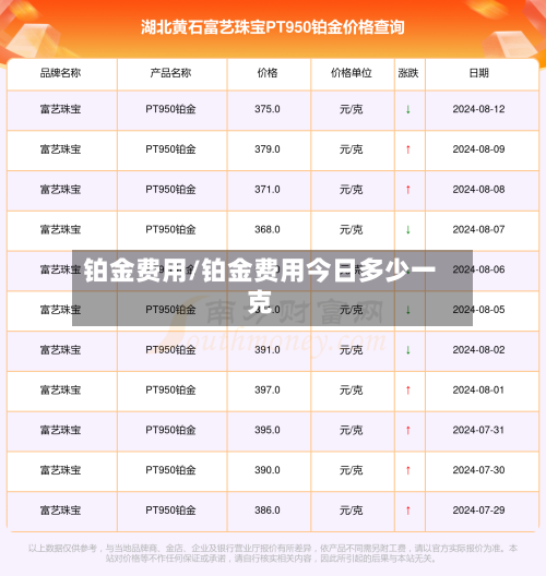 铂金费用/铂金费用今日多少一克-第2张图片