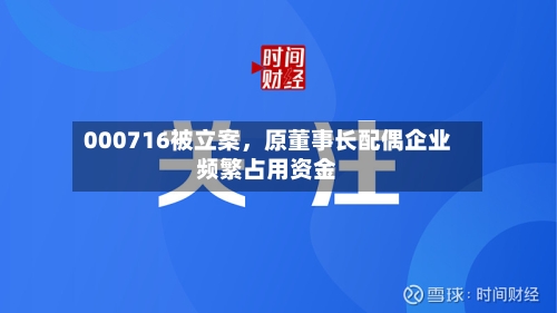 000716被立案，原董事长配偶企业频繁占用资金-第2张图片