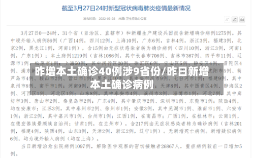 昨增本土确诊40例涉9省份/昨日新增本土确诊病例-第1张图片