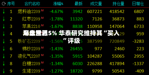 海丰世界早盘涨近5% 华泰研究维持其“买入”评级-第1张图片