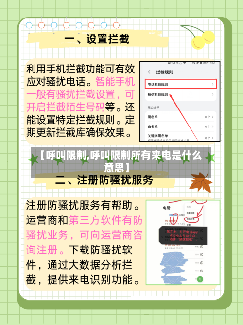 【呼叫限制,呼叫限制所有来电是什么意思】-第1张图片