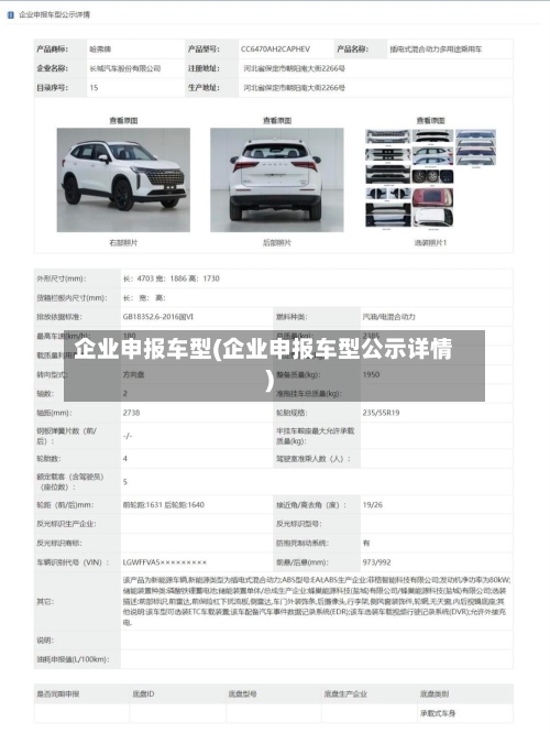 企业申报车型(企业申报车型公示详情)-第3张图片